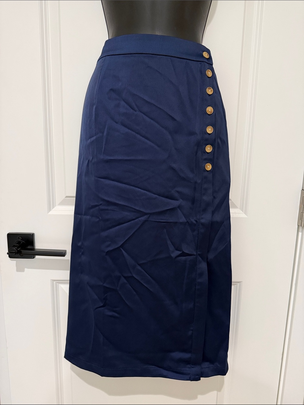 MOTF Side Button Detail Midi Skirt